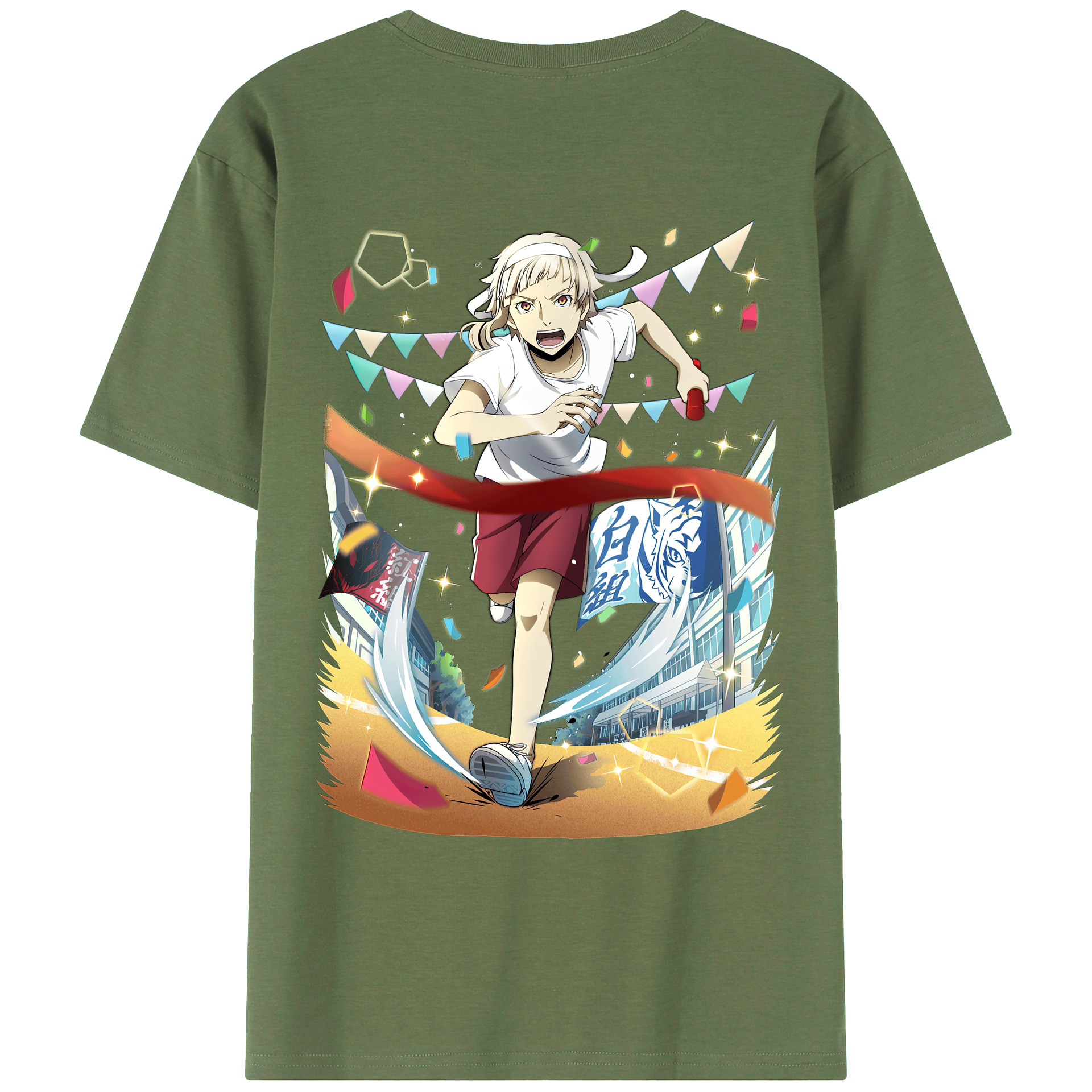 （画像用） 文豪ストレイドッグス Bungo Stray Dogs 綿100％ メンズ半袖Tシャツ（バックプリント） 通気性
